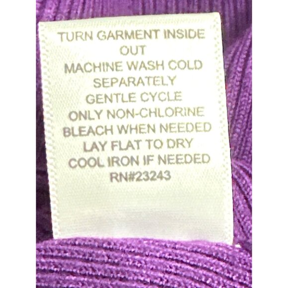 7Th Avenue Design Studio XS Purple Puff Flutter Sleeve Blouse Keyhole Cutout - Picture 12 of 15